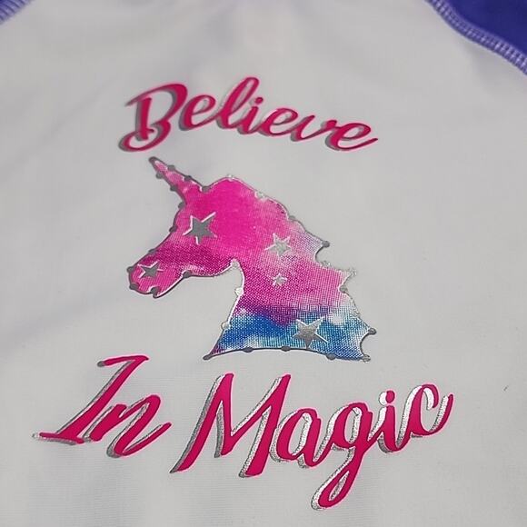 SO Believe in Magic Short Sleeve Rash Guard Top, 6/6x, NWT - Picture 2 of 5